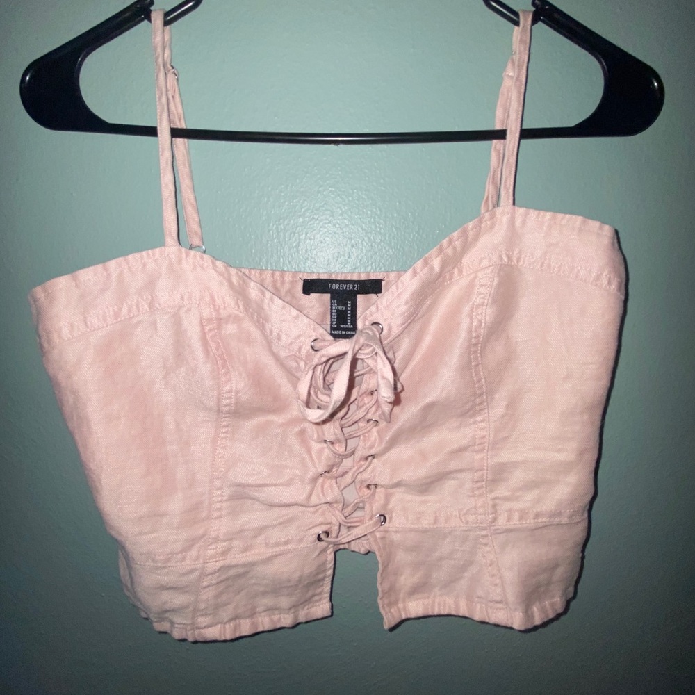 Forever 21 Lace Up Bustier Top
